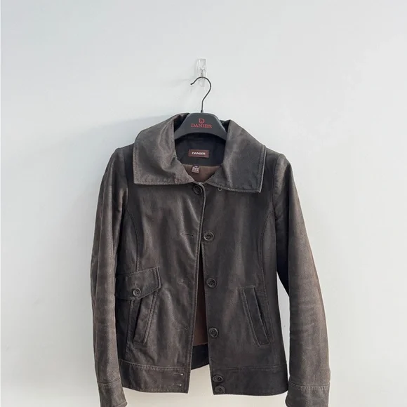 Danier Chocolate Leather Jacket - Picture 1 of 5